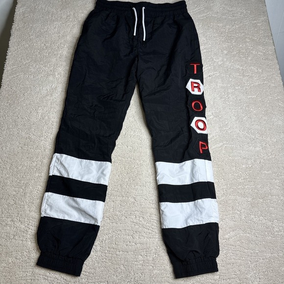 Pants - Vintage Troop Track Pants Black Mens Small World Of Troop  Hip Hop 80s 90s